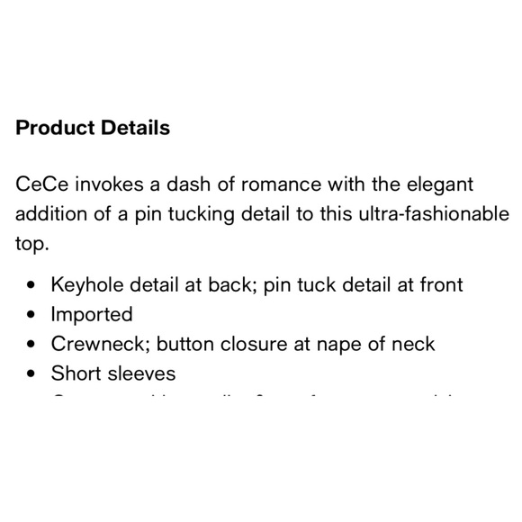 CECE • Women's Crew Neck Short Sleeve Pin-Tuck Blouse • Green • Large - Picture 4 of 5